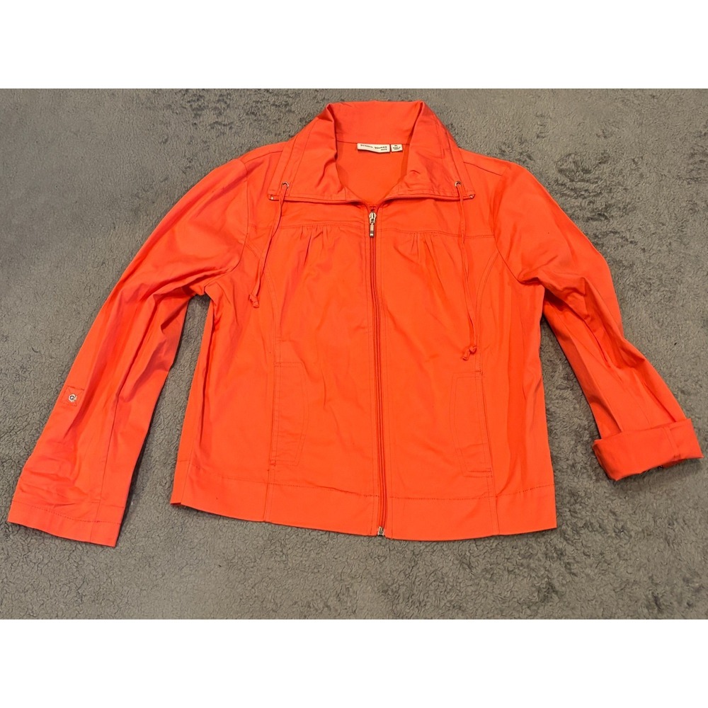 Studio Works Petite Jacket Womens PL Pink Full Zip Pockets Casual Lightweight